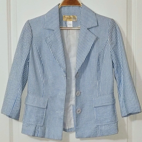 Francesca's Collections Jackets & Blazers - Francesca's Collections Seersucker Blazer